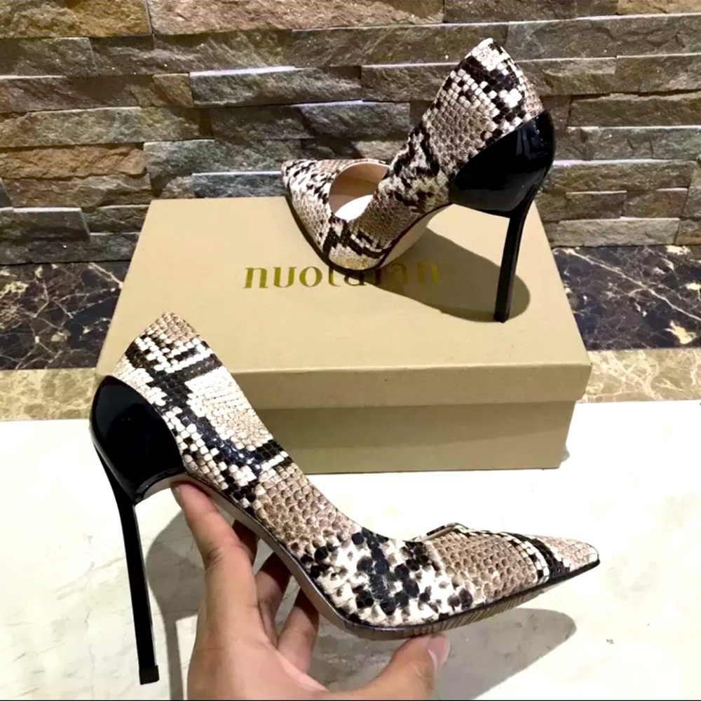 Snakeskin Pattern Stiletto Heels